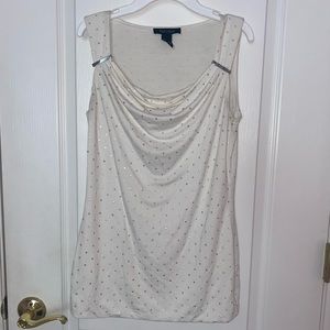 White House Black Market Studded Cowl Neck Sleeveless Tank Top Blouse